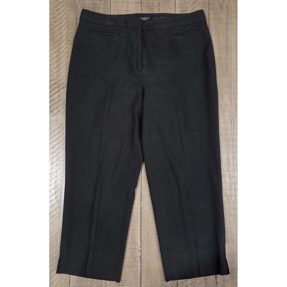 Talbots Heritage Line Womens Black Dress Pants Size 10 Flat Front Straight Leg